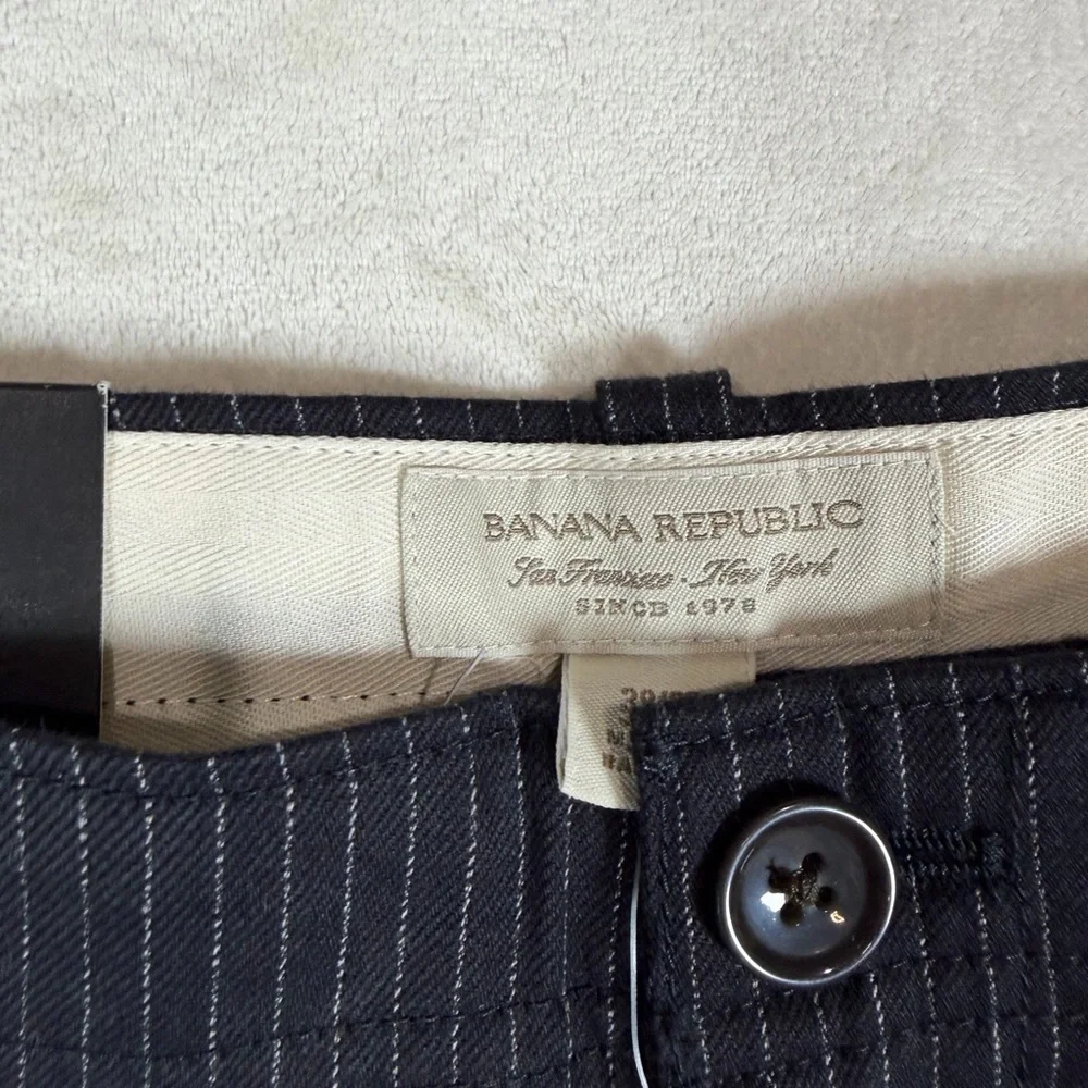 NWT 38W 32L Banana Republic Black Chalk Pinstripe Dress Pants